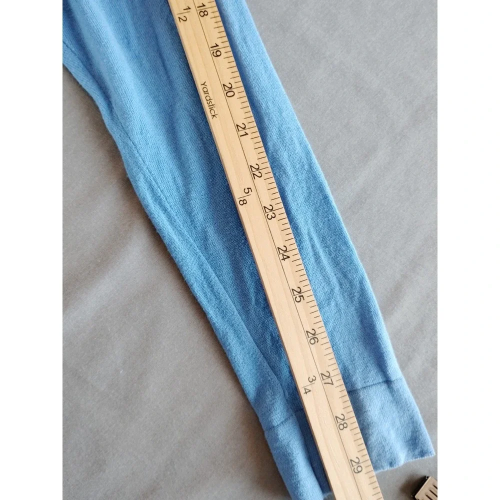 NWOT Eileen Fisher Tencel Blue V-Neck Lightweight Long Sleeve Sweater Preppy L - Picture 10 of 10